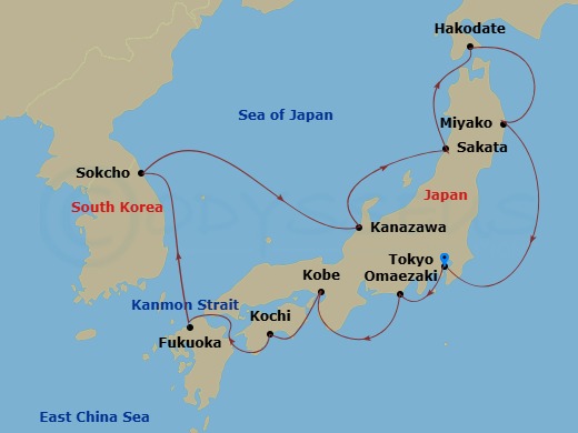 Itinerary map