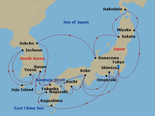 Itinerary map
