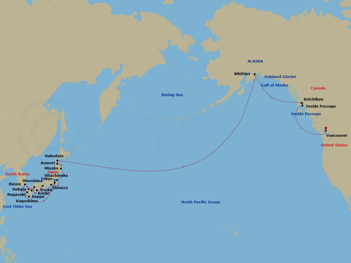 Itinerary map