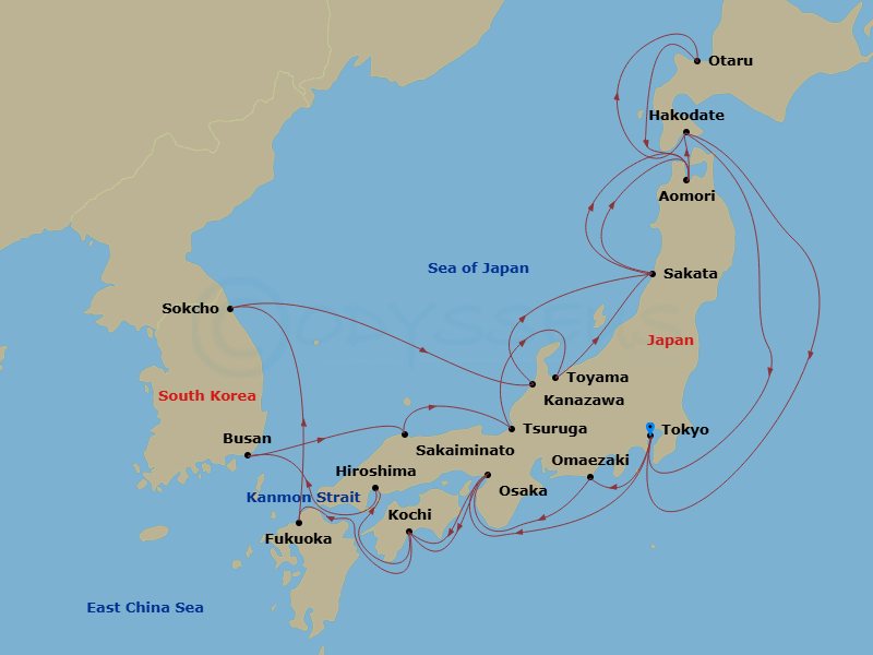 Itinerary map