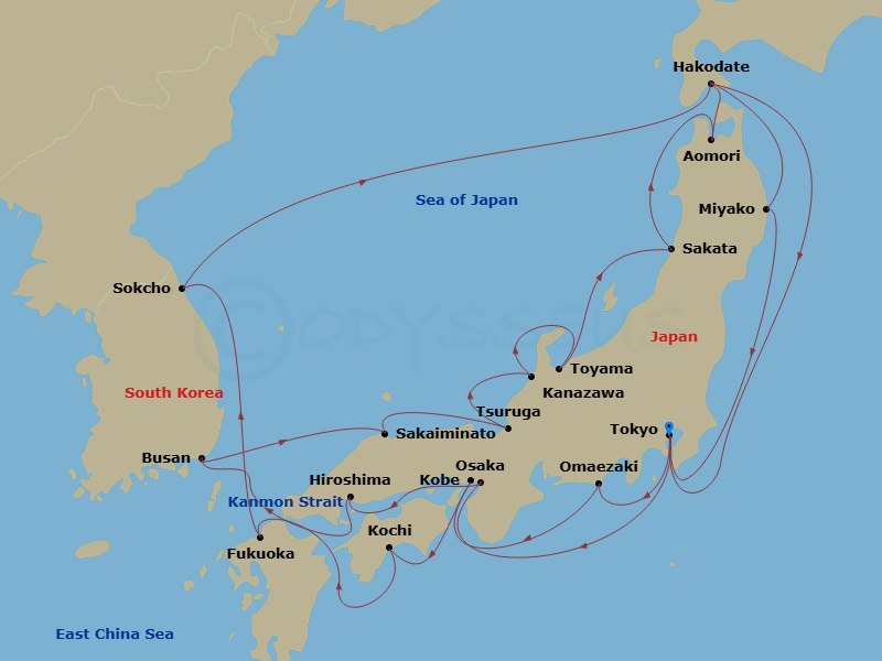 Itinerary map