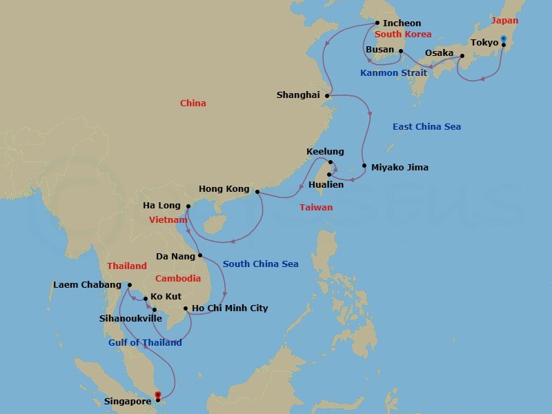 Itinerary map