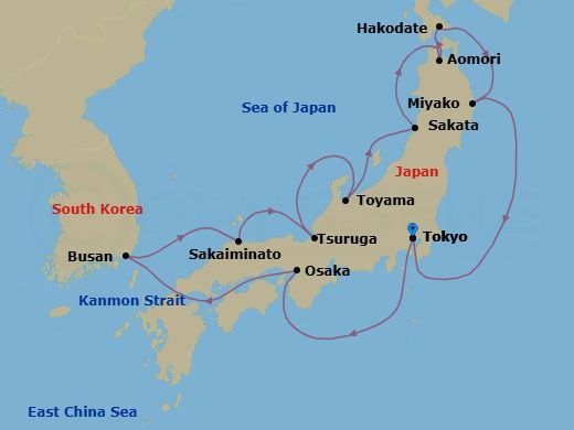 Itinerary map