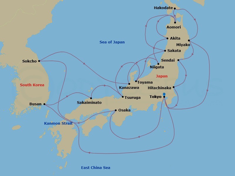 Itinerary map