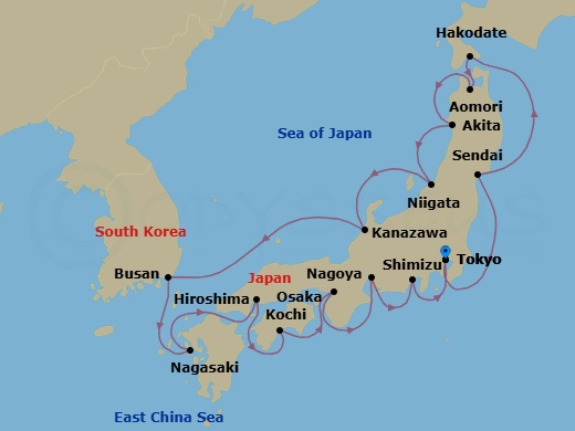 Itinerary map