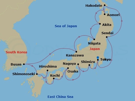 Itinerary map