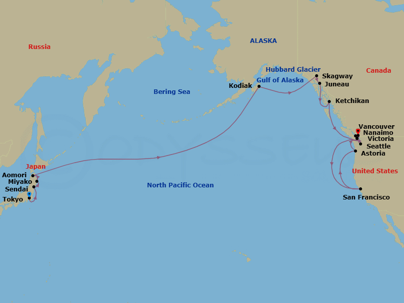Itinerary map