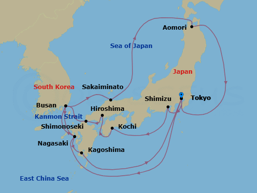 Itinerary map