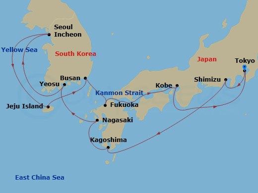 Itinerary map