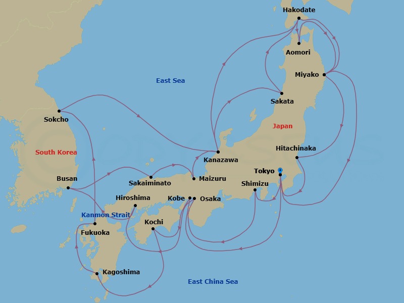Itinerary map