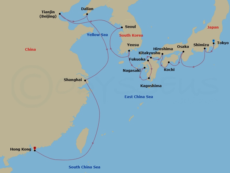 Itinerary map
