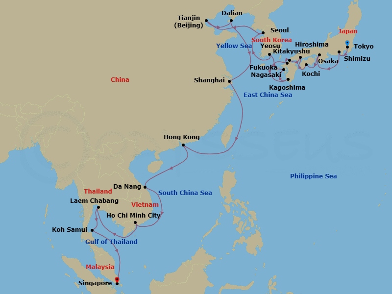 Itinerary map