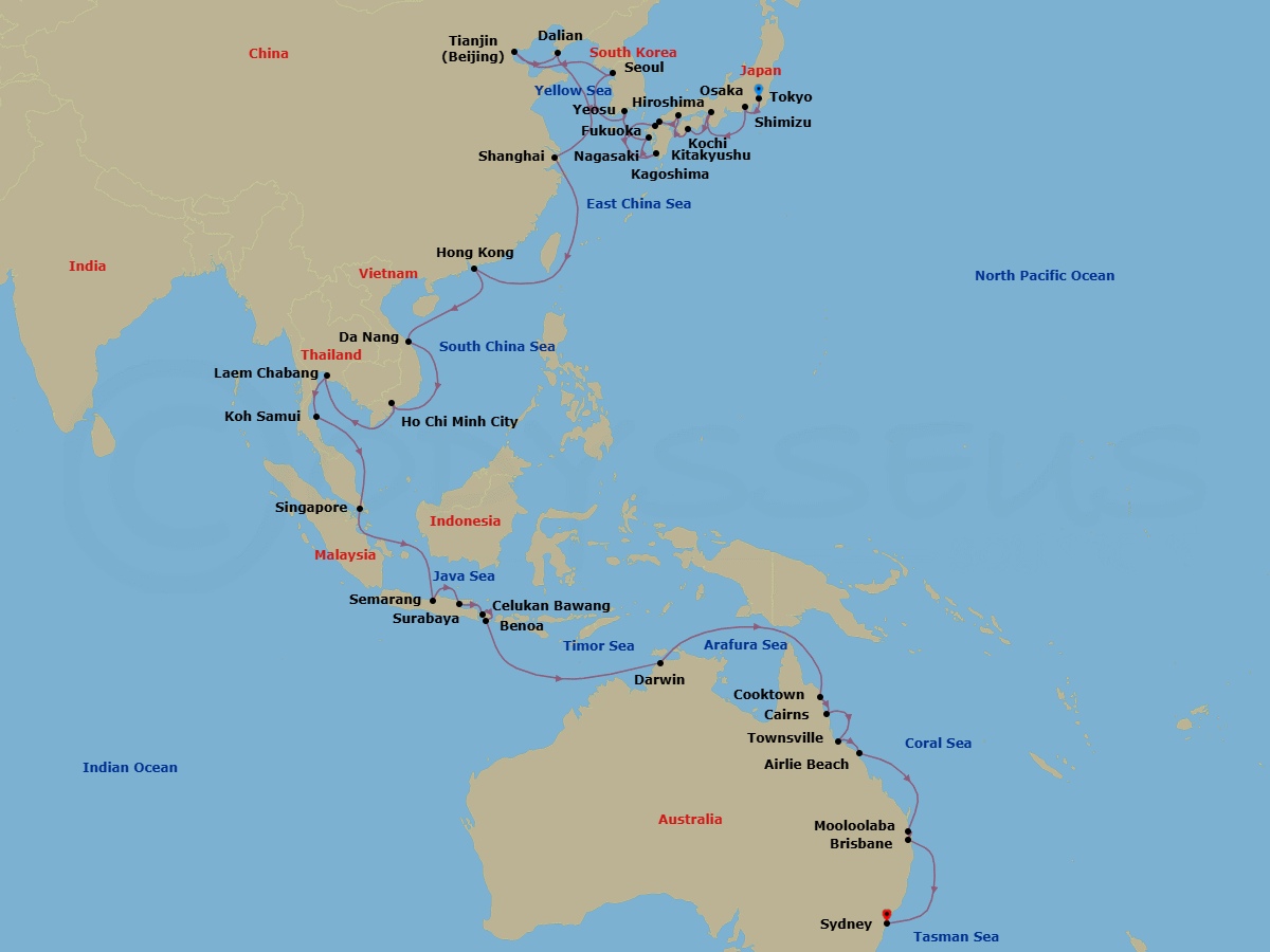 Itinerary map