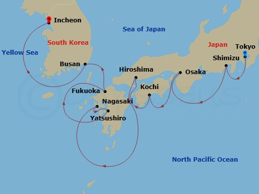 Itinerary map