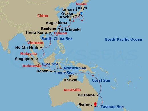 Itinerary map