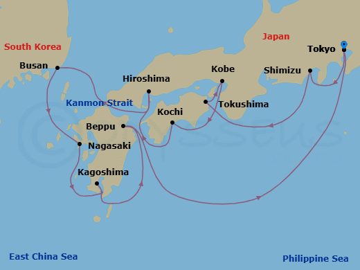 Itinerary map
