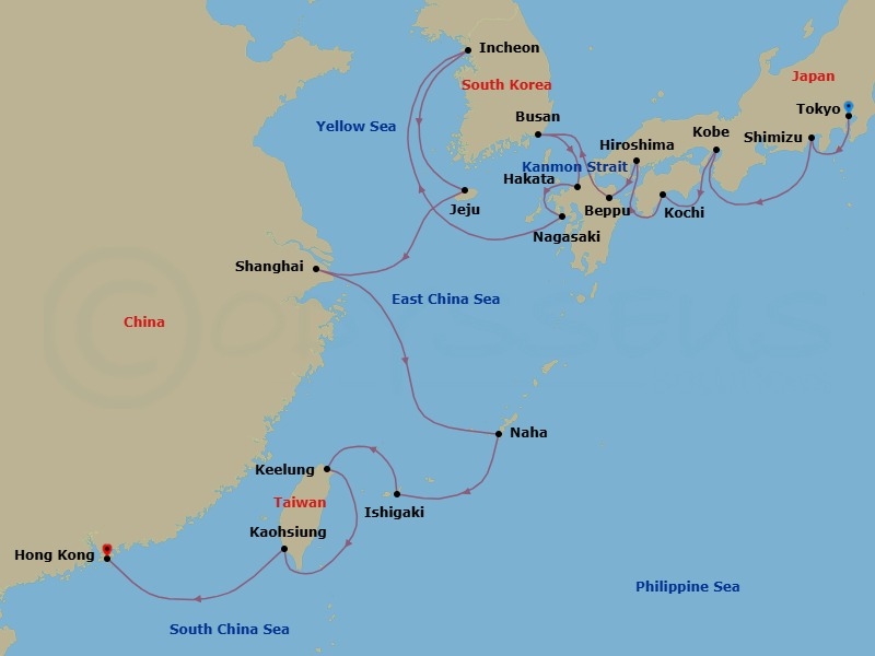 Itinerary map