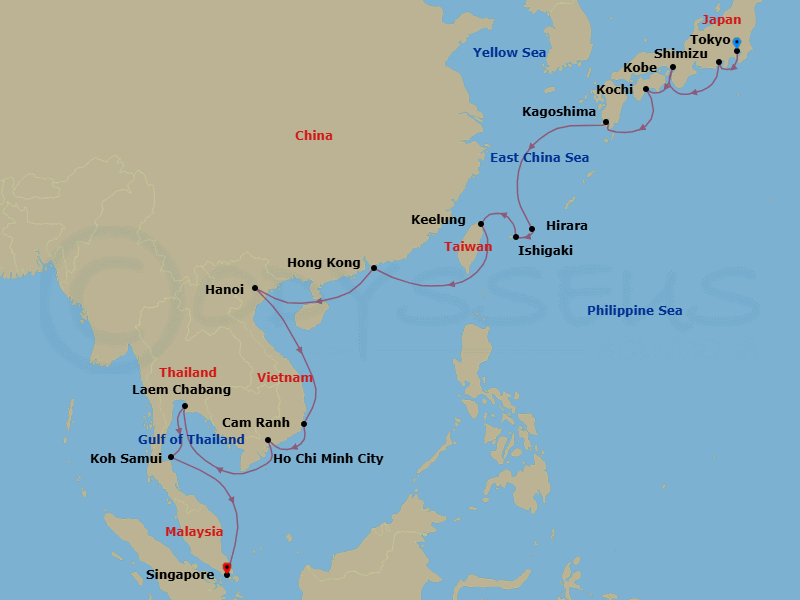 Itinerary map