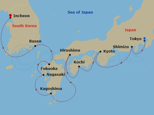 Itinerary map