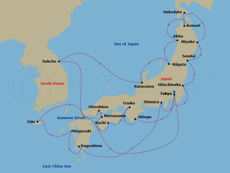 Itinerary map