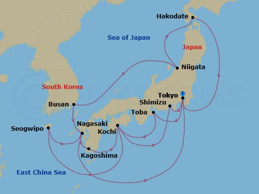 Itinerary map