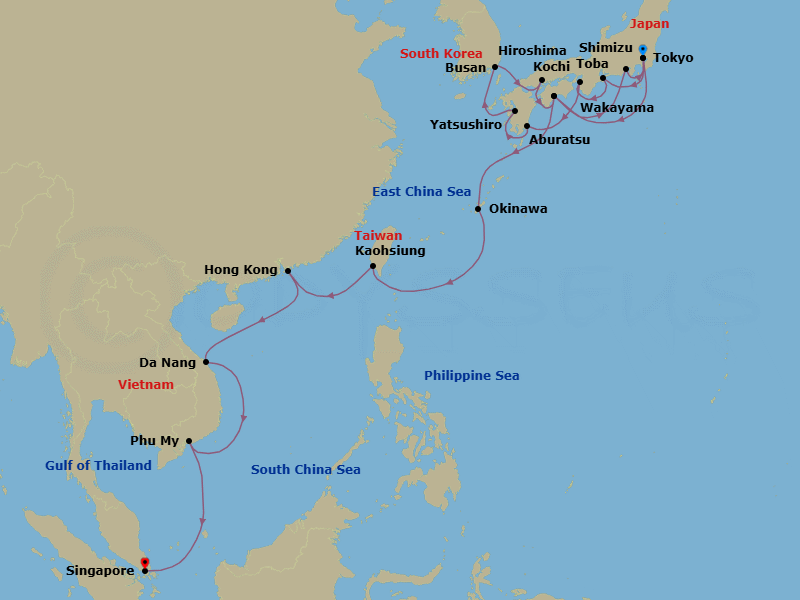 Itinerary map