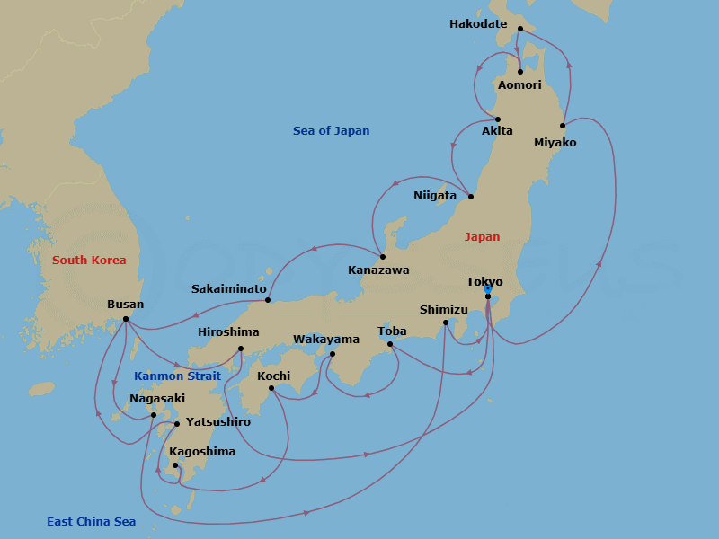 Itinerary map