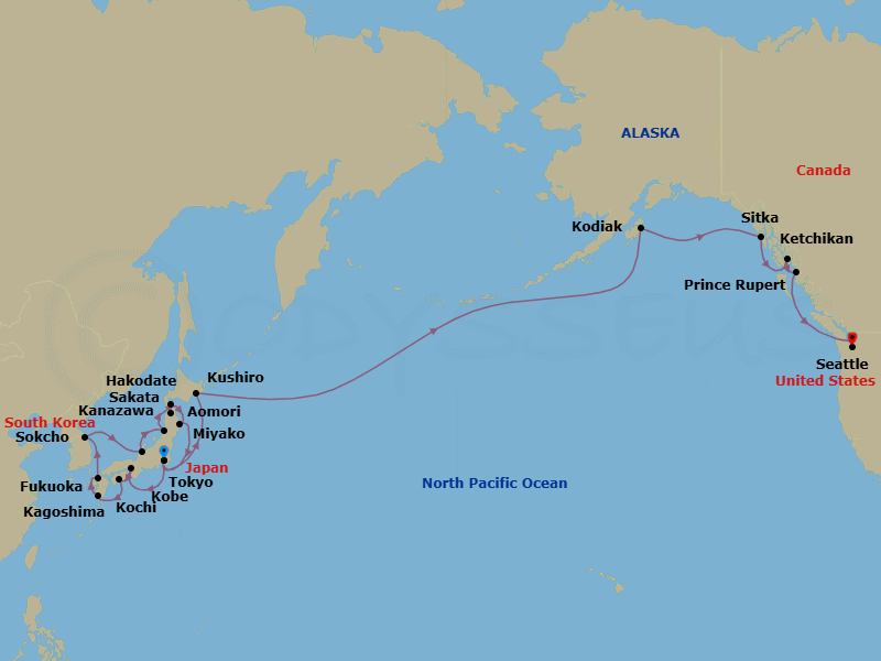 Itinerary map