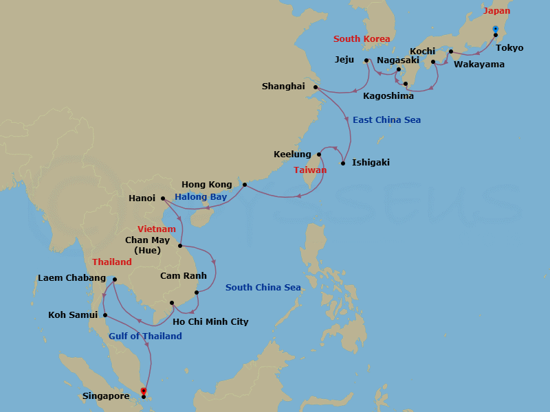 Itinerary map