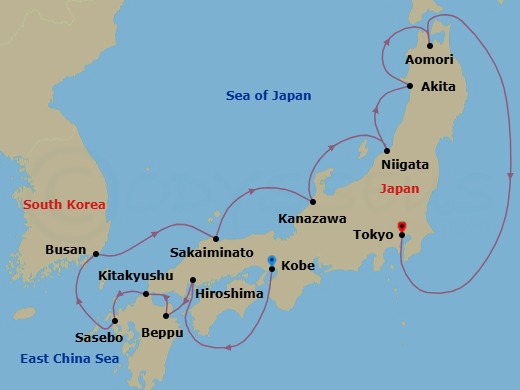 Itinerary map