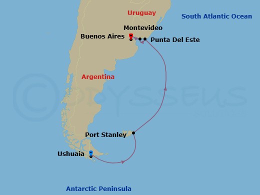 Itinerary map