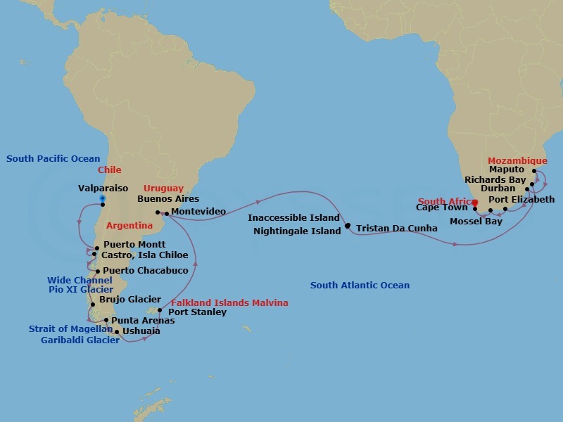 Itinerary map