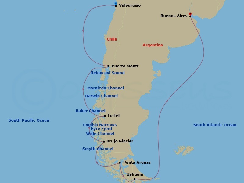 Itinerary map