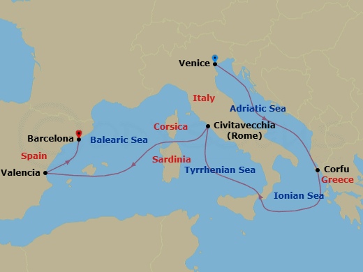 Itinerary map