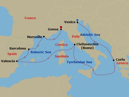 Itinerary map