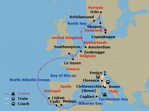 Itinerary map