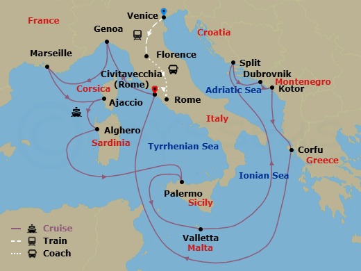 Itinerary map