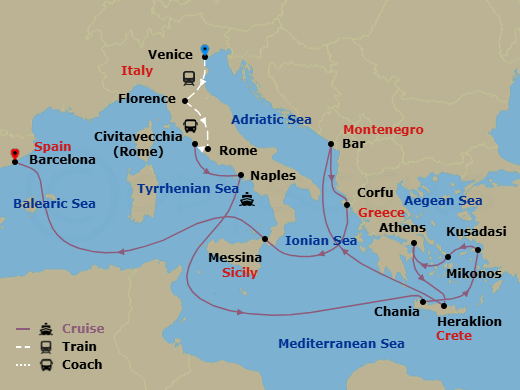 Itinerary map