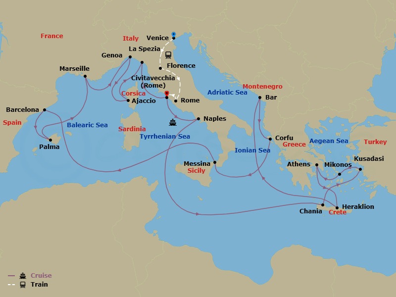 Itinerary map