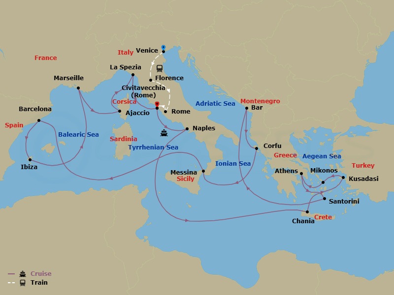 Itinerary map