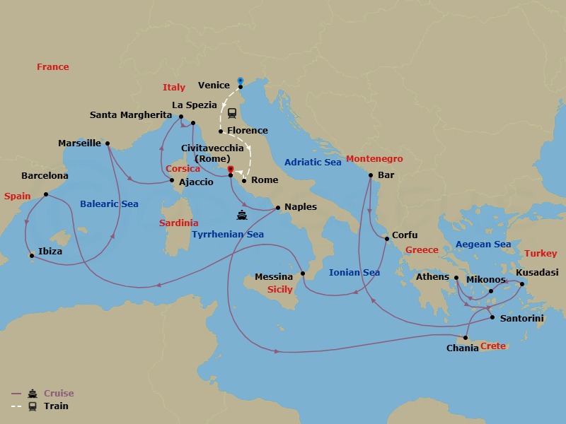 Itinerary map