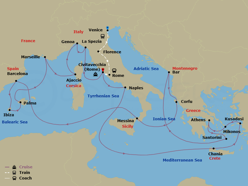 Itinerary map