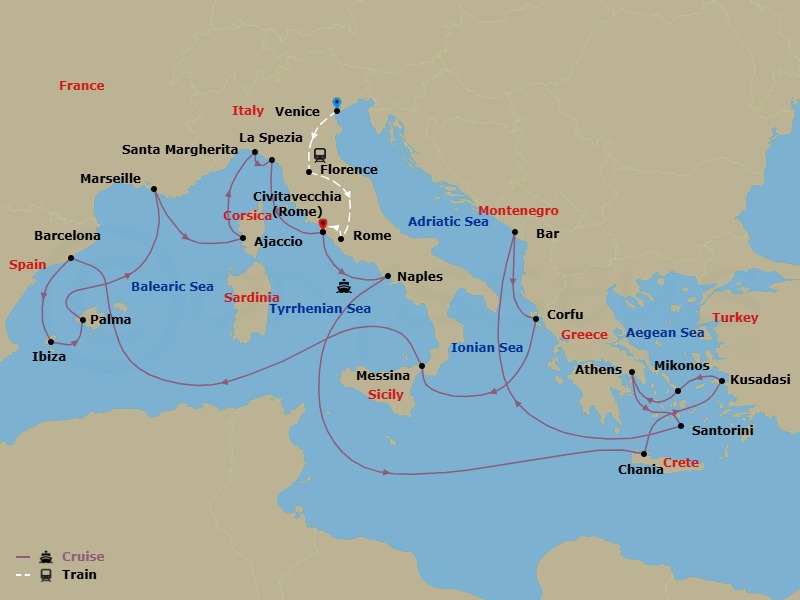 Itinerary map