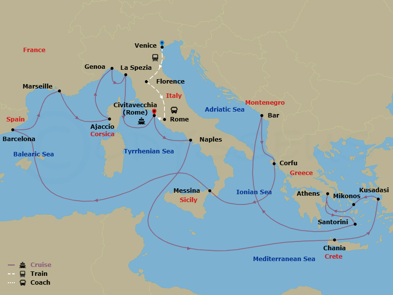Itinerary map