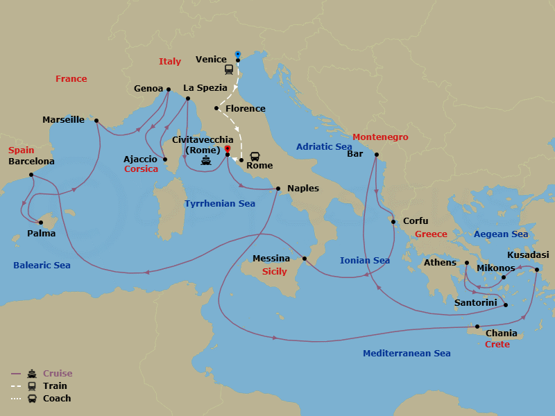 Itinerary map