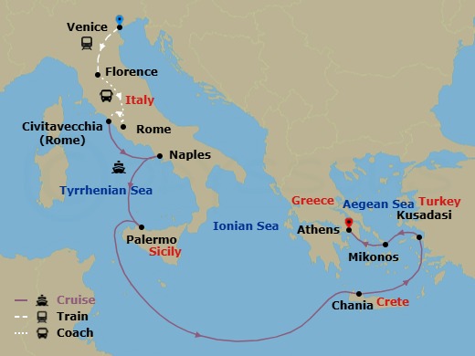 Itinerary map