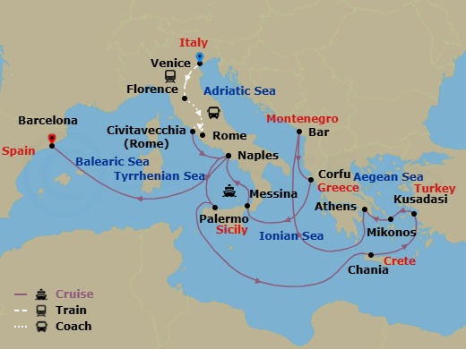 Itinerary map