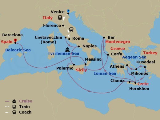 Itinerary map