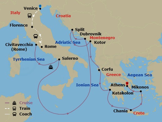 Itinerary map