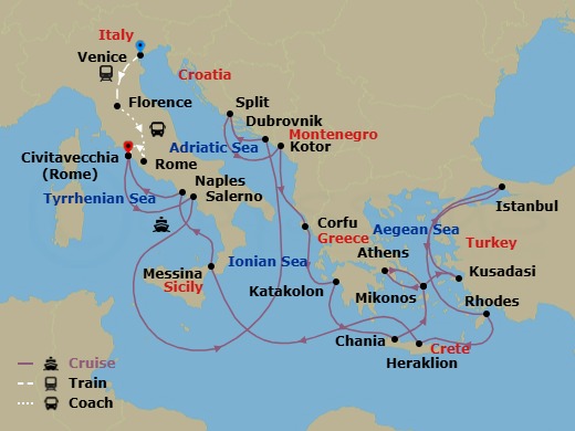 Itinerary map